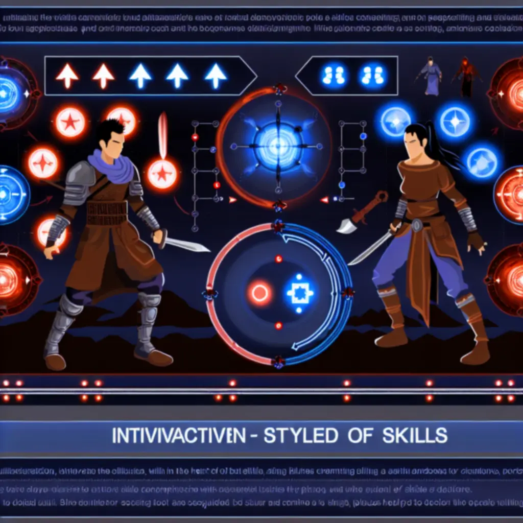 Infografika działania umiejętności w Shadow Fight Arena, prezentująca etapy aktywacji skilla podczas pojedynku.