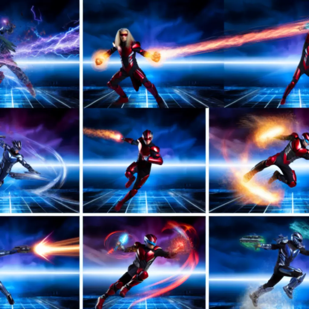 Prezentacja najpopularniejszych umiejętności bohaterów Shadow Fight Arena z dynamicznymi animacjami.