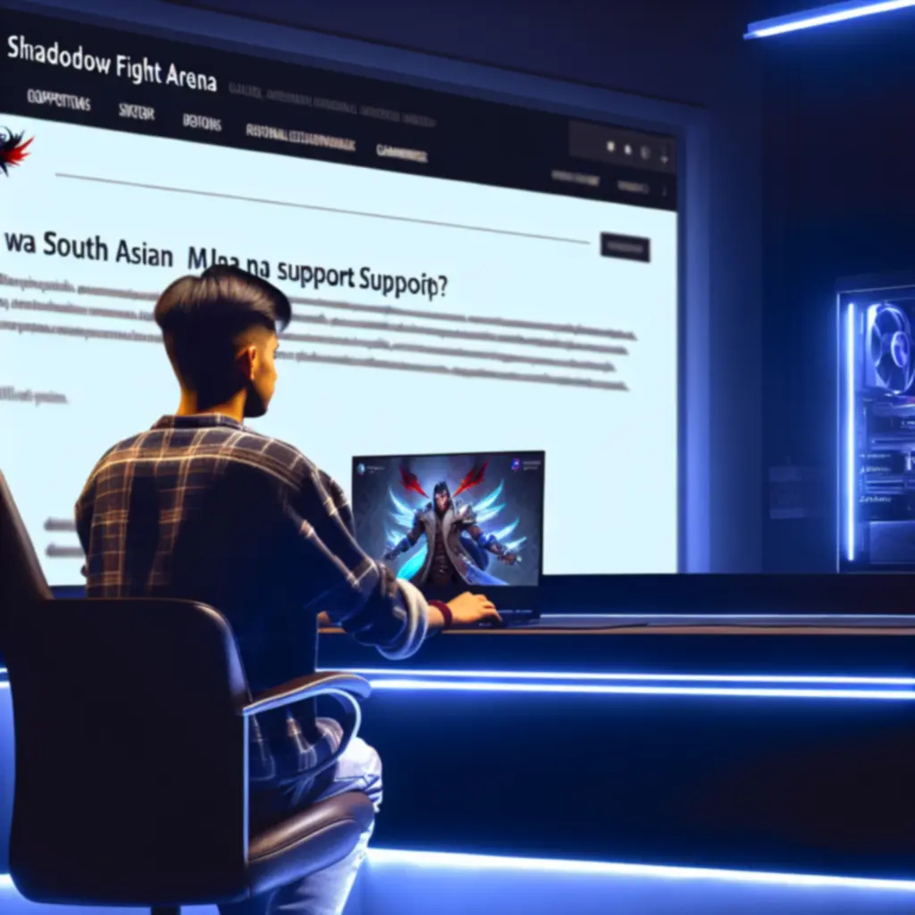 Panel wsparcia technicznego związany z Shadow Fight Arena